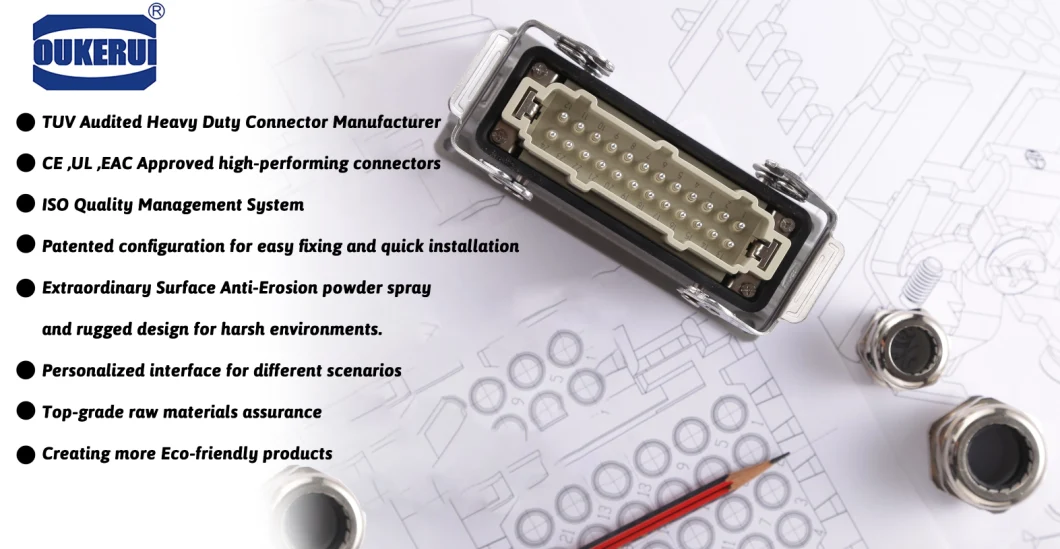 Hzw-HDD-144mc, Heavy Duty Connector with CE, UL Certificate, Compatible with Ilme and Harting