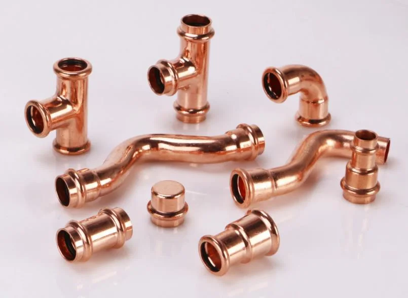 Refrigeration Parts High Quality 3 Way Copper Tee Pipe Copper Press Fittings Copper Tube Tee Connector