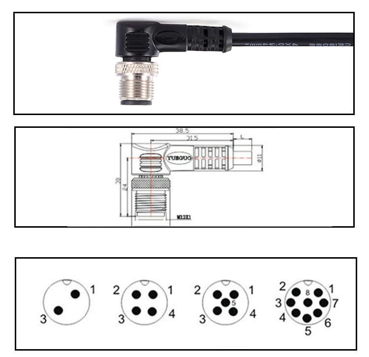 M12 4-Pin Waterproof Round Connector